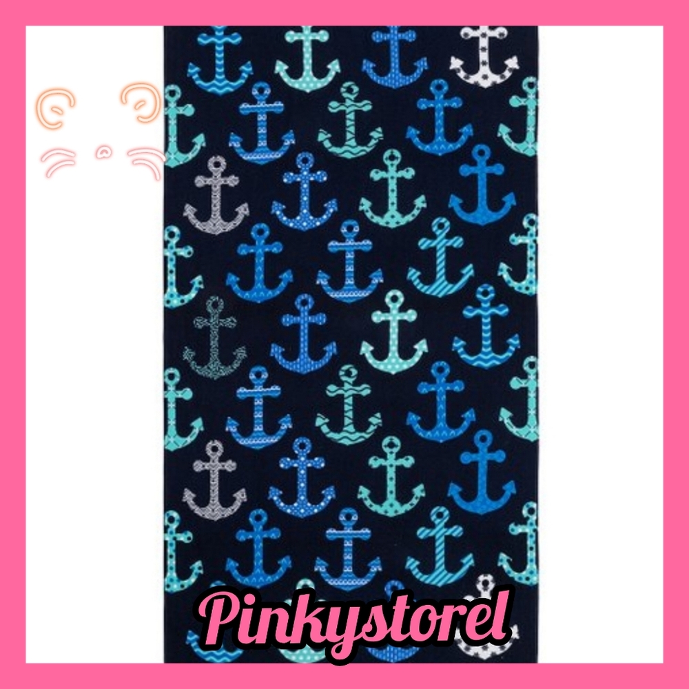 ⚓Blue Anchors Beach Towel